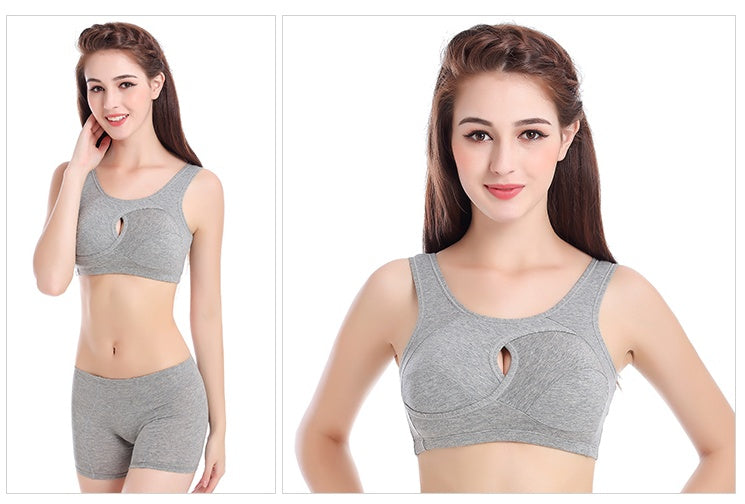 Plus Size Wireless Sleep Bra S-3XL - Cotton No Buckle No Wire Lingerie with Removable Pads Comfort Sleep Top for Women