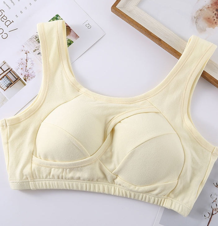 Plus Size Wireless Sleep Bra S-3XL - Cotton No Buckle No Wire Lingerie with Removable Pads Comfort Sleep Top for Women