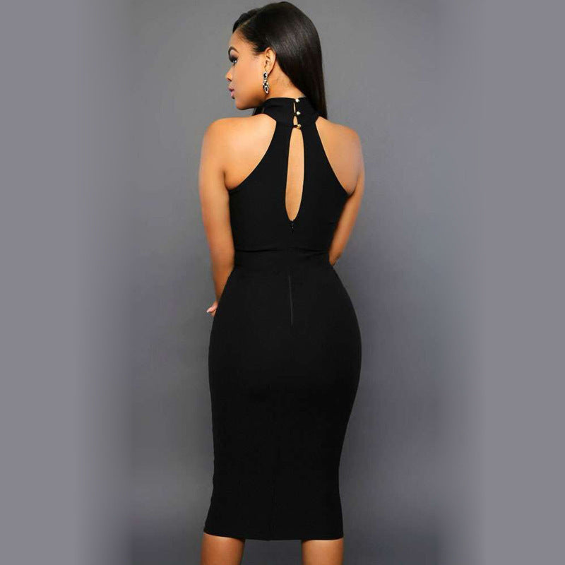 Sleeveless Bodycon Midi Dress for Women - Sexy Slim Fit Summer Dress