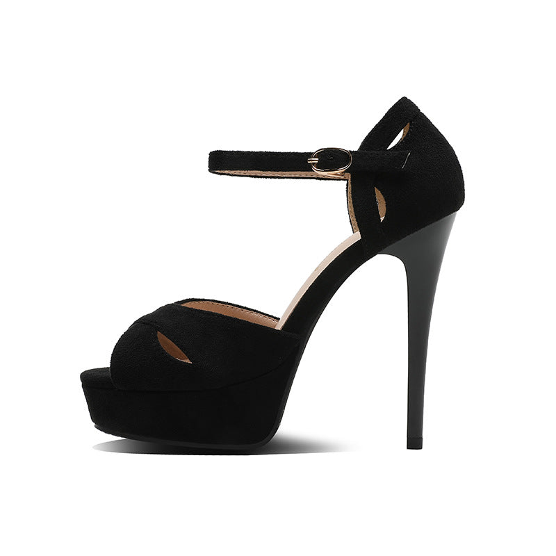 Women's Stiletto High Heel Fish Mouth Platform Sandals - Sexy Open Toe Summer Heels