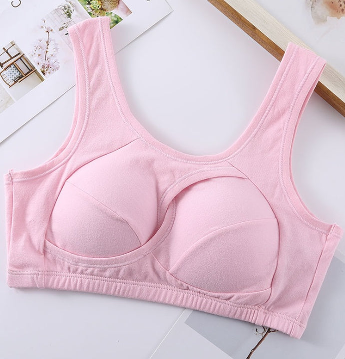 Plus Size Wireless Sleep Bra S-3XL - Cotton No Buckle No Wire Lingerie with Removable Pads Comfort Sleep Top for Women