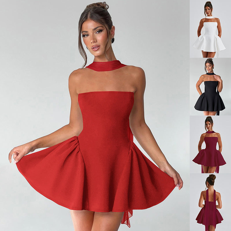 Sexy Strapless Mini Dress with Back Zipper – Women’s Party Club Dress