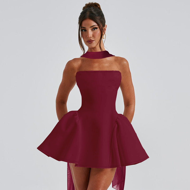 Sexy Strapless Mini Dress with Back Zipper – Women’s Party Club Dress