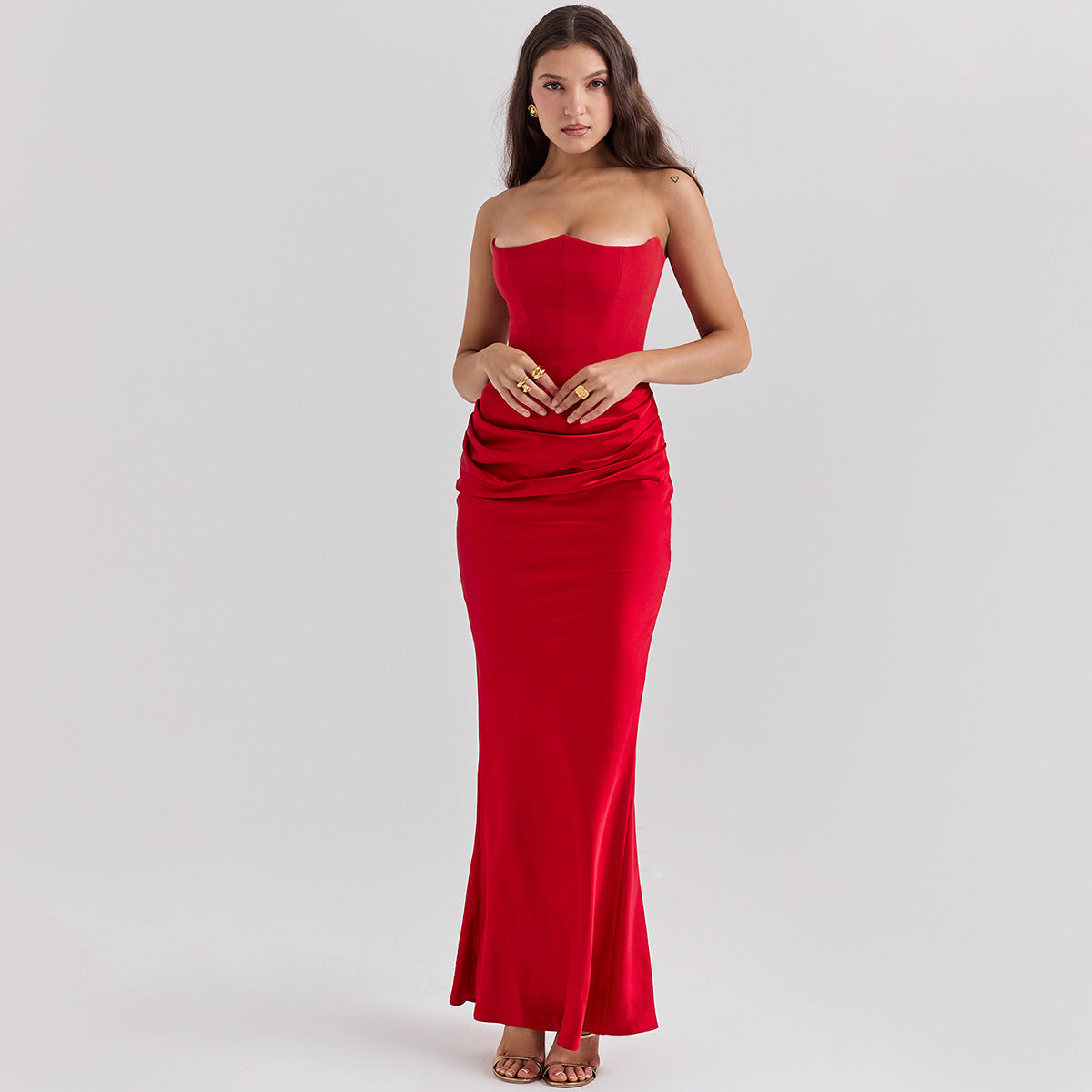 Sexy Bandeau Backless Maxi Dress – Elegant Evening Party Dress