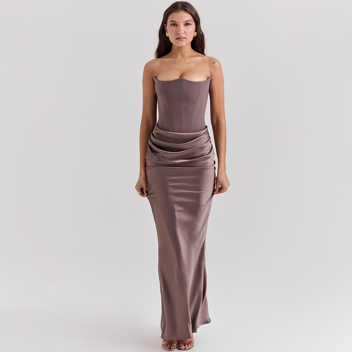 Sexy Bandeau Backless Maxi Dress – Elegant Evening Party Dress