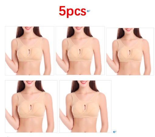 Plus Size Wireless Sleep Bra S-3XL - Cotton No Buckle No Wire Lingerie with Removable Pads Comfort Sleep Top for Women