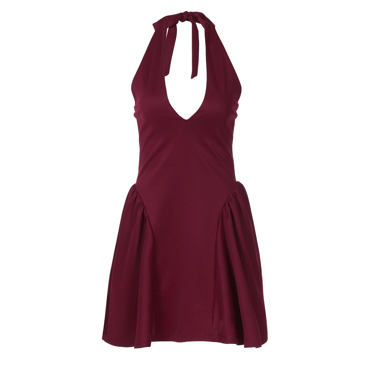 Sexy Deep V-Neck Halter Mini Dress – Women’s Party Club Dress
