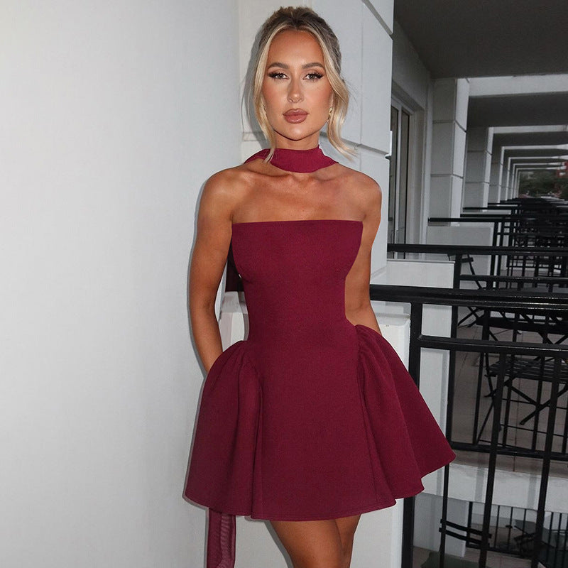 Sexy Strapless Mini Dress with Back Zipper – Women’s Party Club Dress