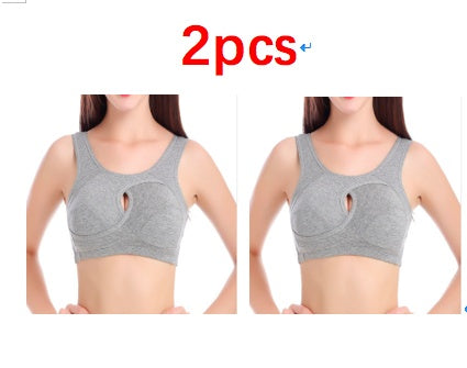 Plus Size Wireless Sleep Bra S-3XL - Cotton No Buckle No Wire Lingerie with Removable Pads Comfort Sleep Top for Women
