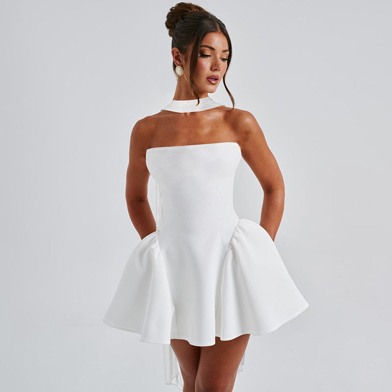 Sexy Strapless Mini Dress with Back Zipper – Women’s Party Club Dress