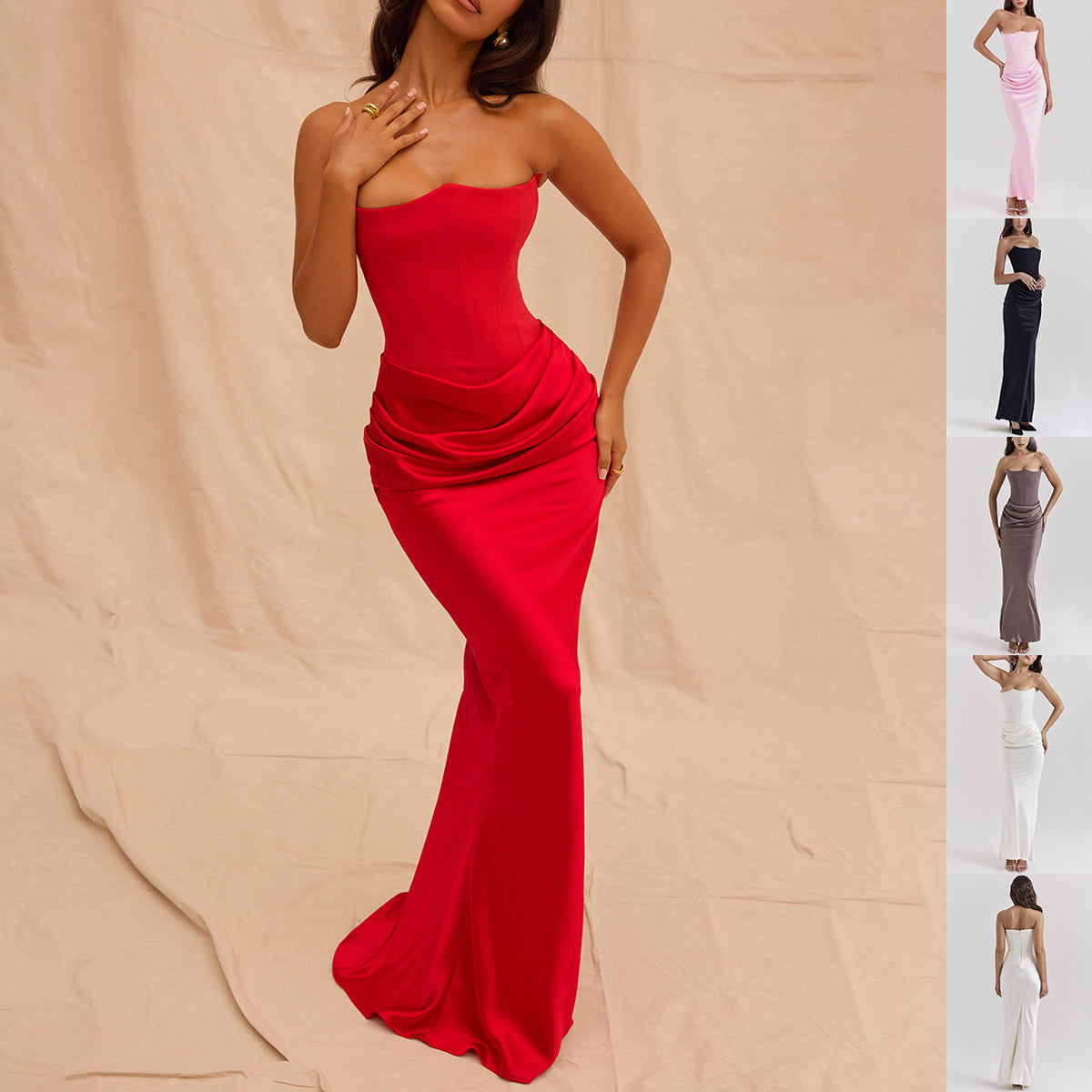 Sexy Bandeau Backless Maxi Dress – Elegant Evening Party Dress